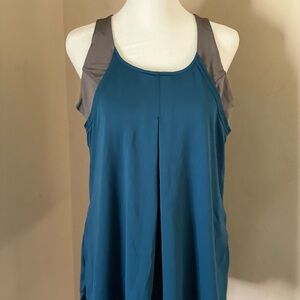 Teal and Gray Women's Sleeveless Top